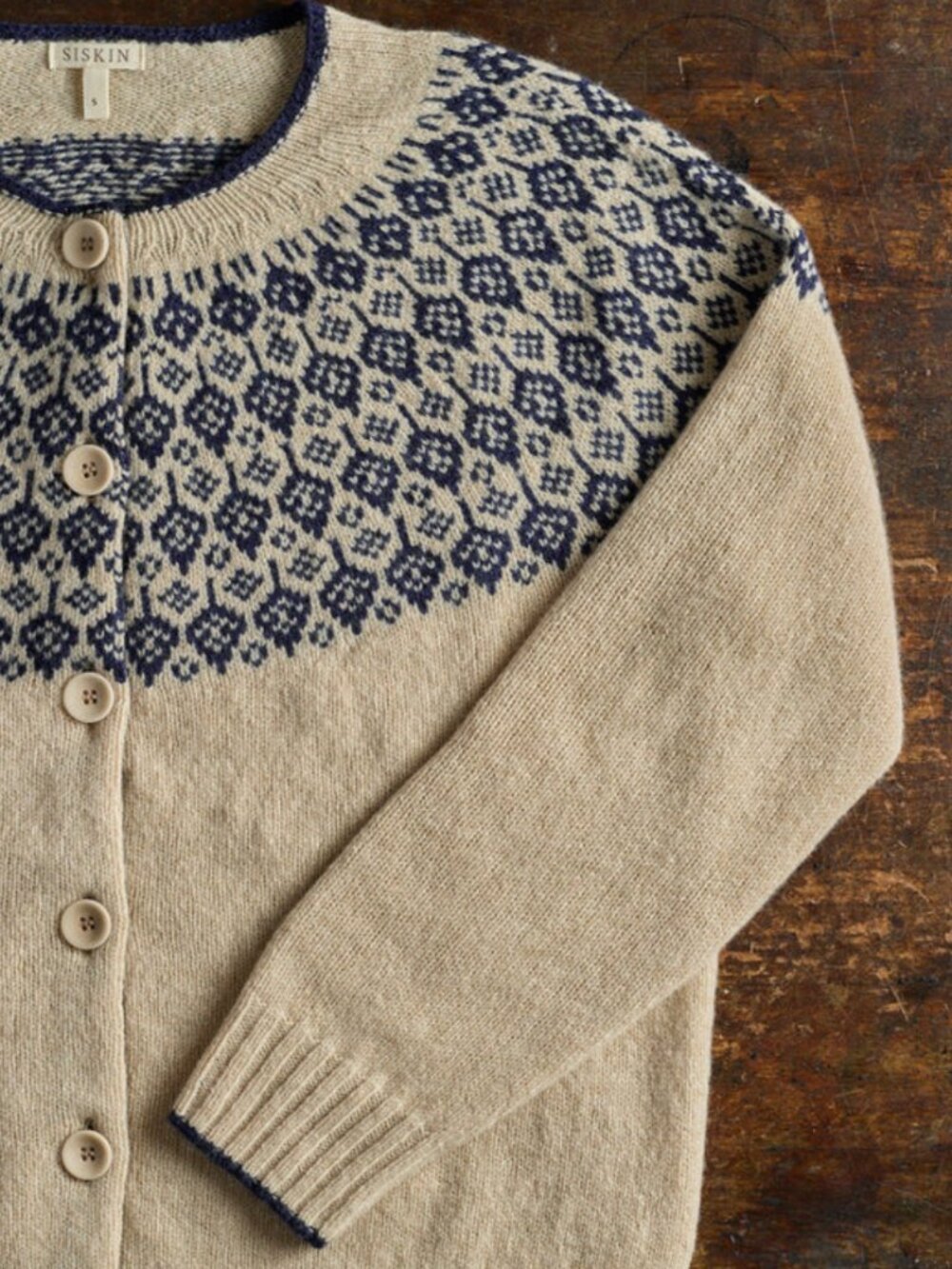 SISKIN Autumn Women's Cardigan - Superfine Lambswool - Oat - Medium